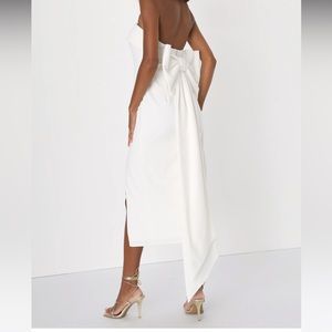 LULUs Phenomenon White Strapless Bow Dress